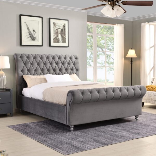 GIE Kilkenny Sleigh Bed - Grey